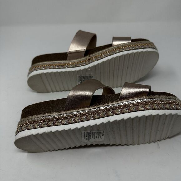 SO Women's Rose Gold‎ 2 Strap High Sandals Size 8.5 ~ Kohls - Picture 6 of 8